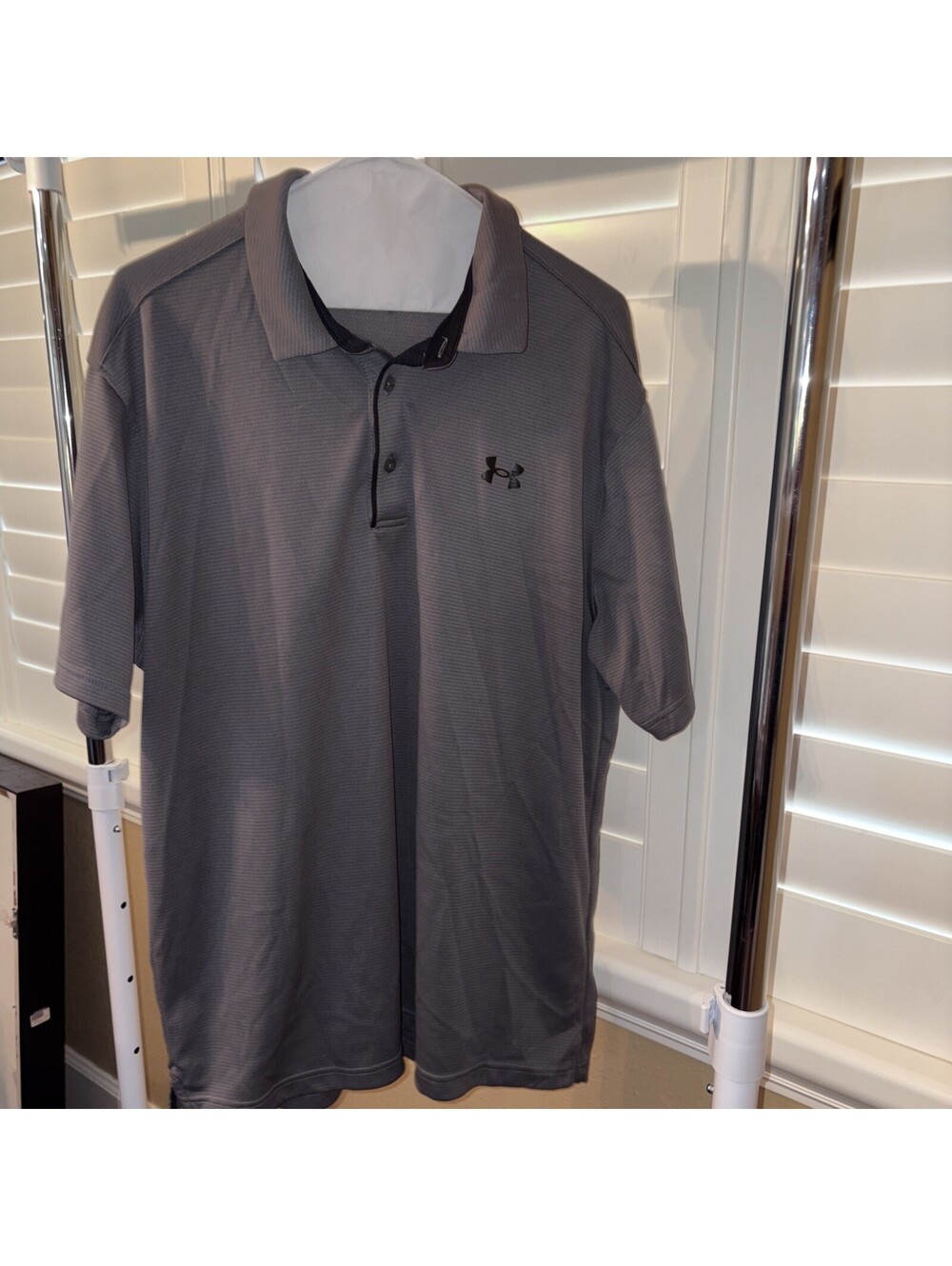 Under Armour Mens Performance Stretch Golf Polo Gray Size XL